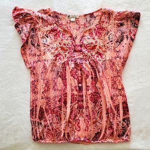 Sale 💥3/$30 Unity World Wear Flowy Short Sleeve Blouse Top